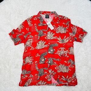 NARUTO SHIPPUDEN NINE TAILS MENS BUTTON SHIRT SIZE MEDIUM TAILED BEAST